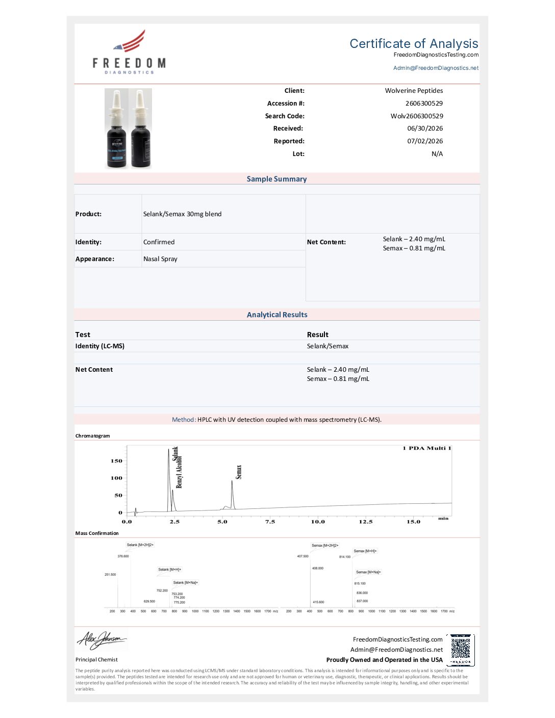 Selank / Semax Nasal Spray (1mg/mL Each) – 30mL - Image 2